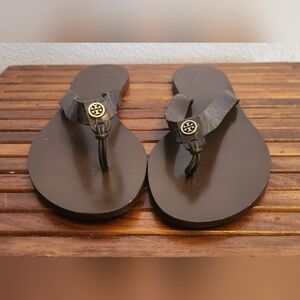 Tory Burch Brown Leather Sandals